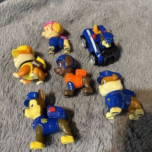 Lot Of 6 Paw patrol Figures Car Skye Chase Rubble Rocky Toys Cake Toppers